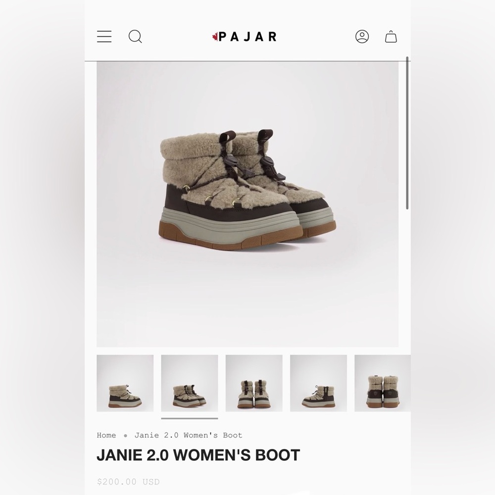 Pajar Canada Janie 2.0 Women’s Brown Snow Boots Size 7 - Picture 2 of 9